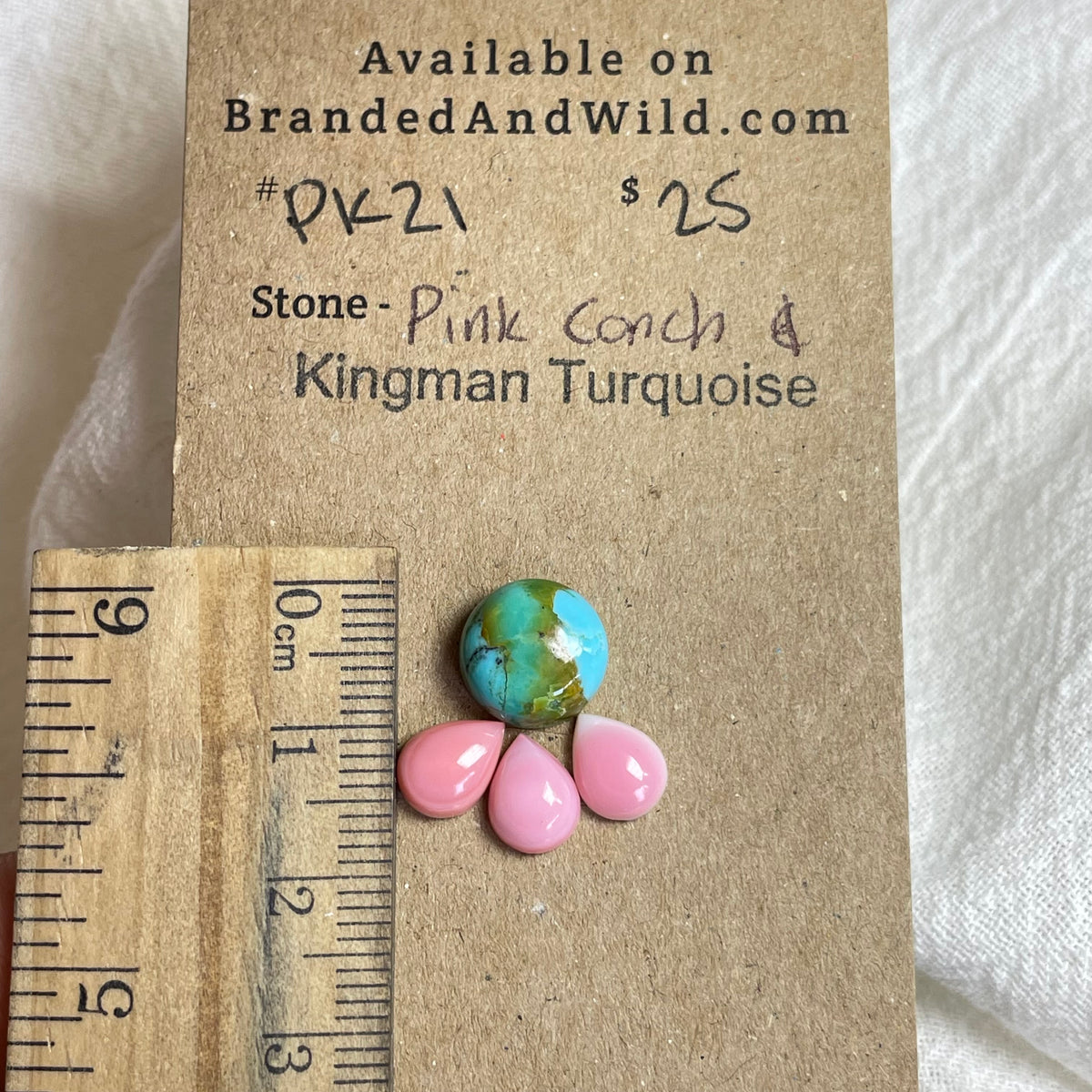 Pink Conch / Kingman Turquoise Cabochon - PK21 7267B16D-DFD9-468B-80A5-C35405AF6546 Brandedandwild.com