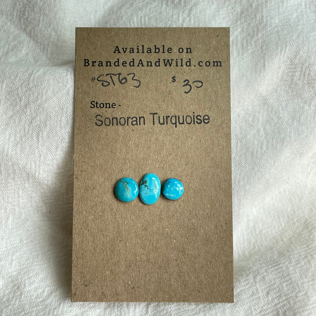 Sonoran Turquoise Cabochon - ST63 726A7A5F-1D18-4F84-995E-E44F79FC98F7 Brandedandwild.com