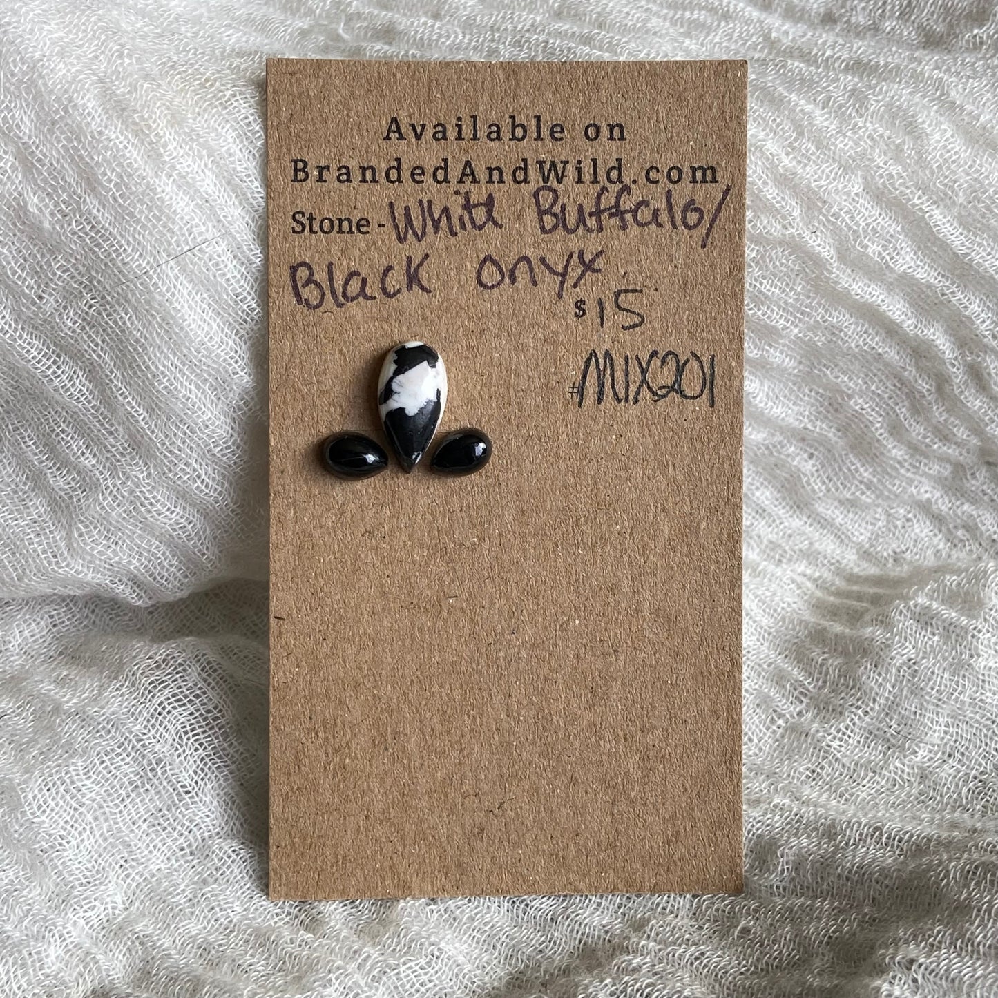 White Buffalo / Black Onyx Cabochon - Mix201 727542E1-0C71-46E2-A17B-224711B93483 Brandedandwild.com