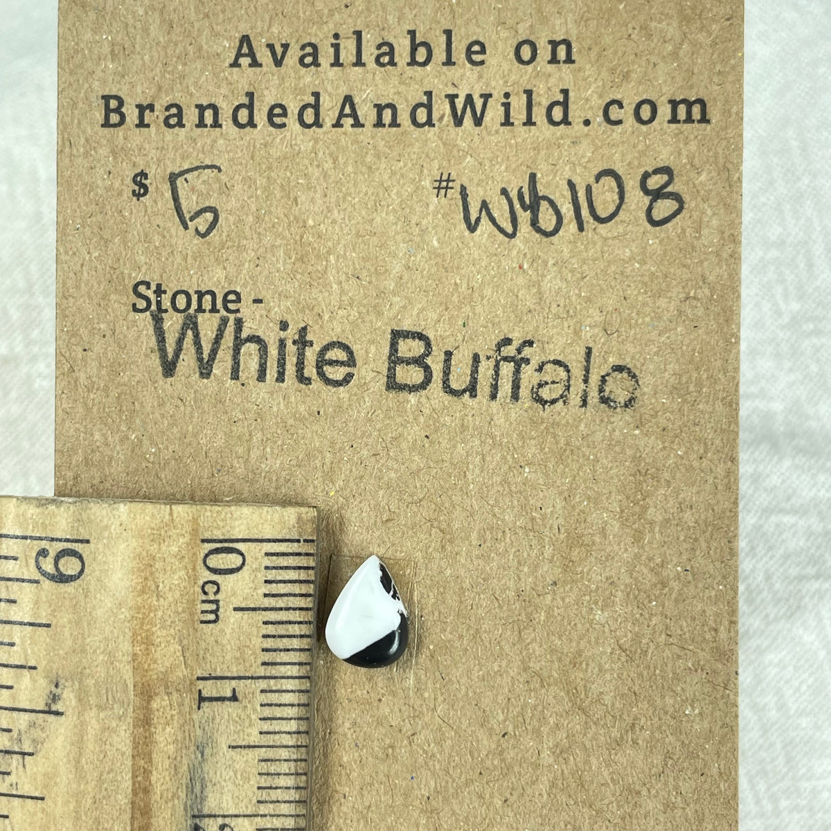 White Buffalo Cabochon - WB108 7295E5AC-3DFA-4517-80B5-D1FFA770F6E9 Brandedandwild.com