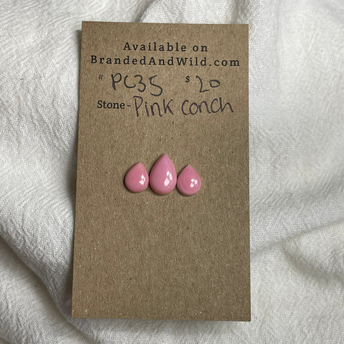 Pink Conch Cabochon - PC35 729CE0D4-3722-422D-B65A-CA534001EF48 Brandedandwild.com