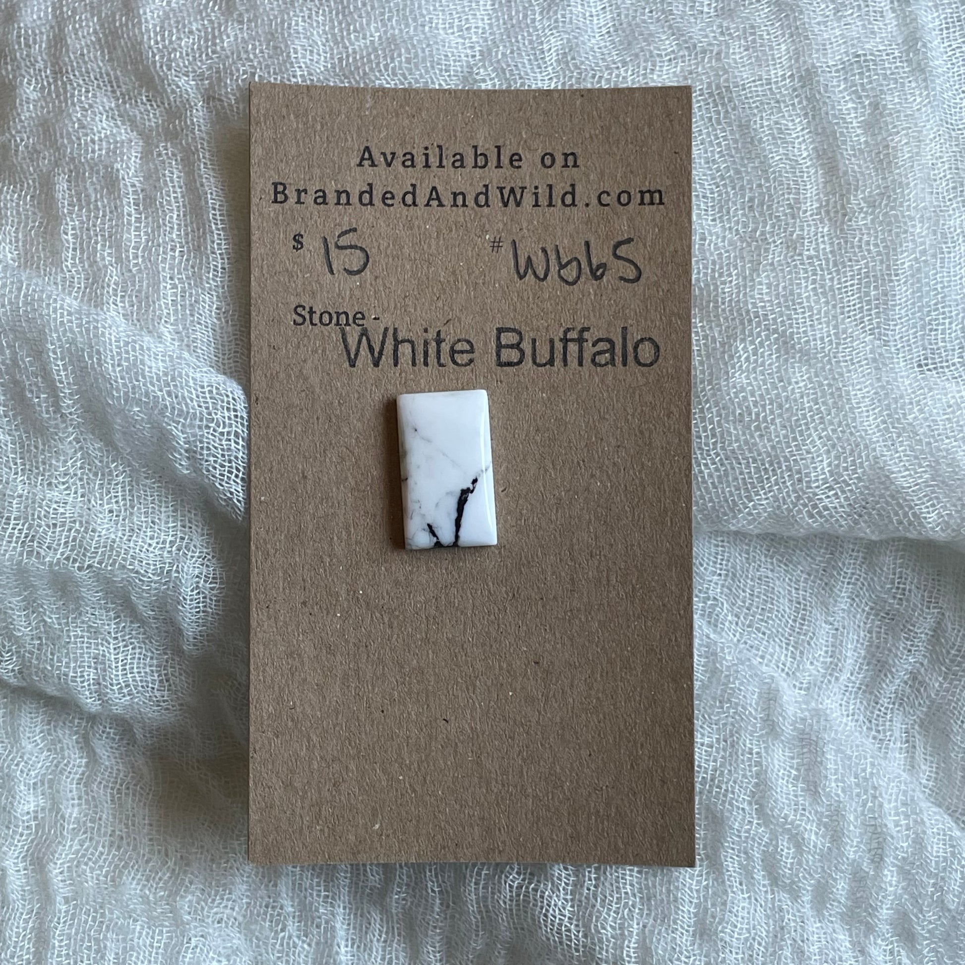 White Buffalo Cabochon - WB65 729D07C9-7C54-4C8B-A95F-16D33F257284 Brandedandwild.com