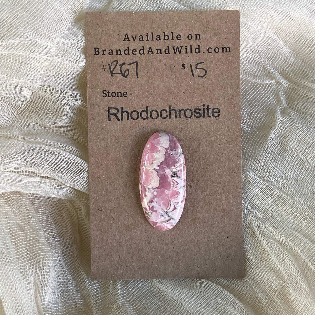 Rhodochrosite Cabochon - R67 72D069B8-83D8-4049-BD3F-288082EF26DD Brandedandwild.com