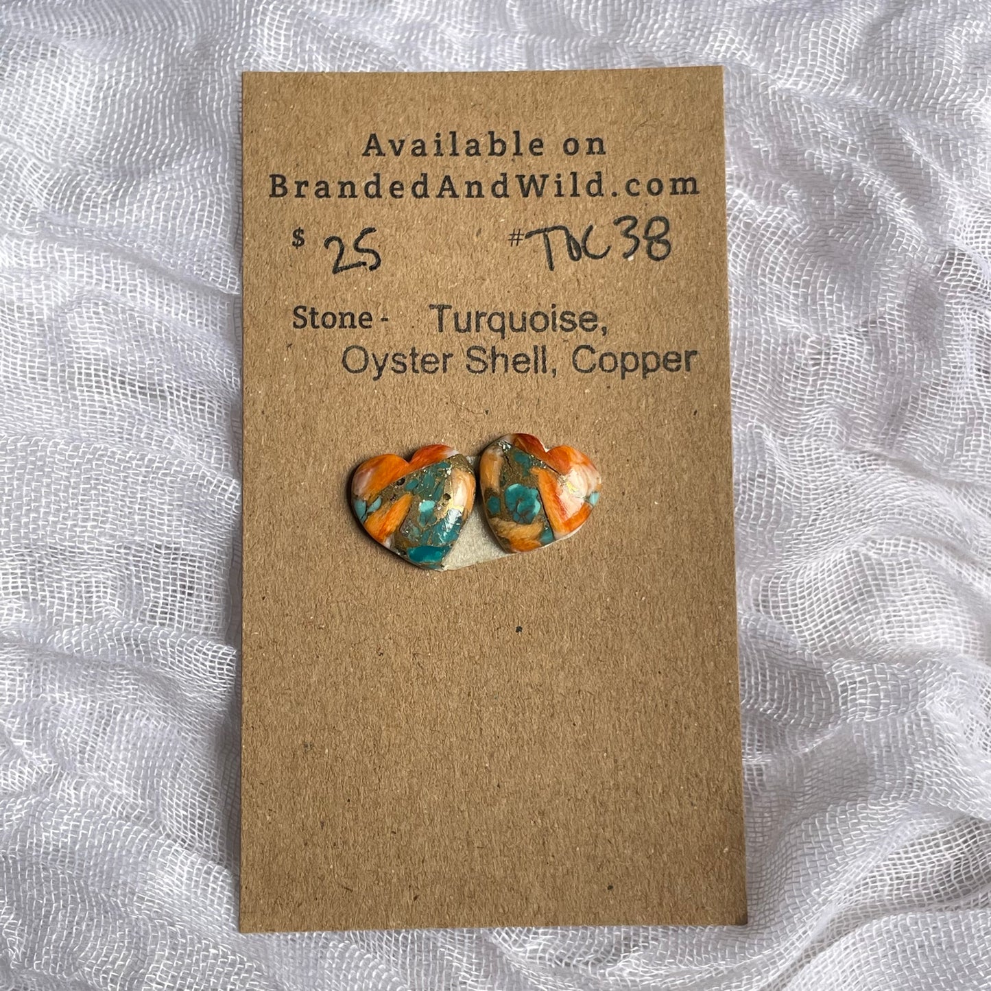 Turquoise, Oyster Shell, Copper Cabochon - TOC38 730DD4AD-07B8-43F3-ADAA-DD870F190812 Brandedandwild.com