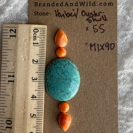 Oyster Shell / Hubei Cabochon - Mix90