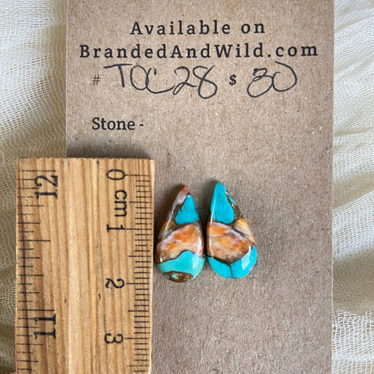 Turquoise, Oyster Shell, Copper Cabochon - TOC28 7319BFB3-8FB1-4DAA-82F6-263B0CFF35CA Brandedandwild.com