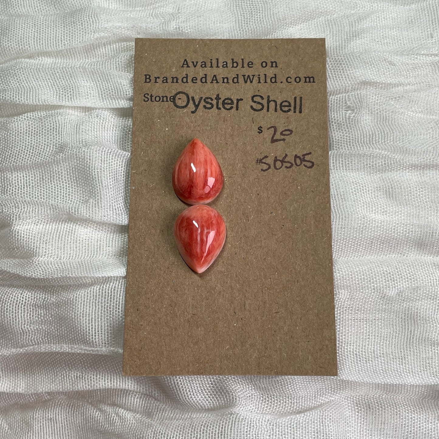 Oyster Shell Cabochon - S0S05 733BF308-3B3F-4793-96EC-0BA7B0FBF2DD Brandedandwild.com