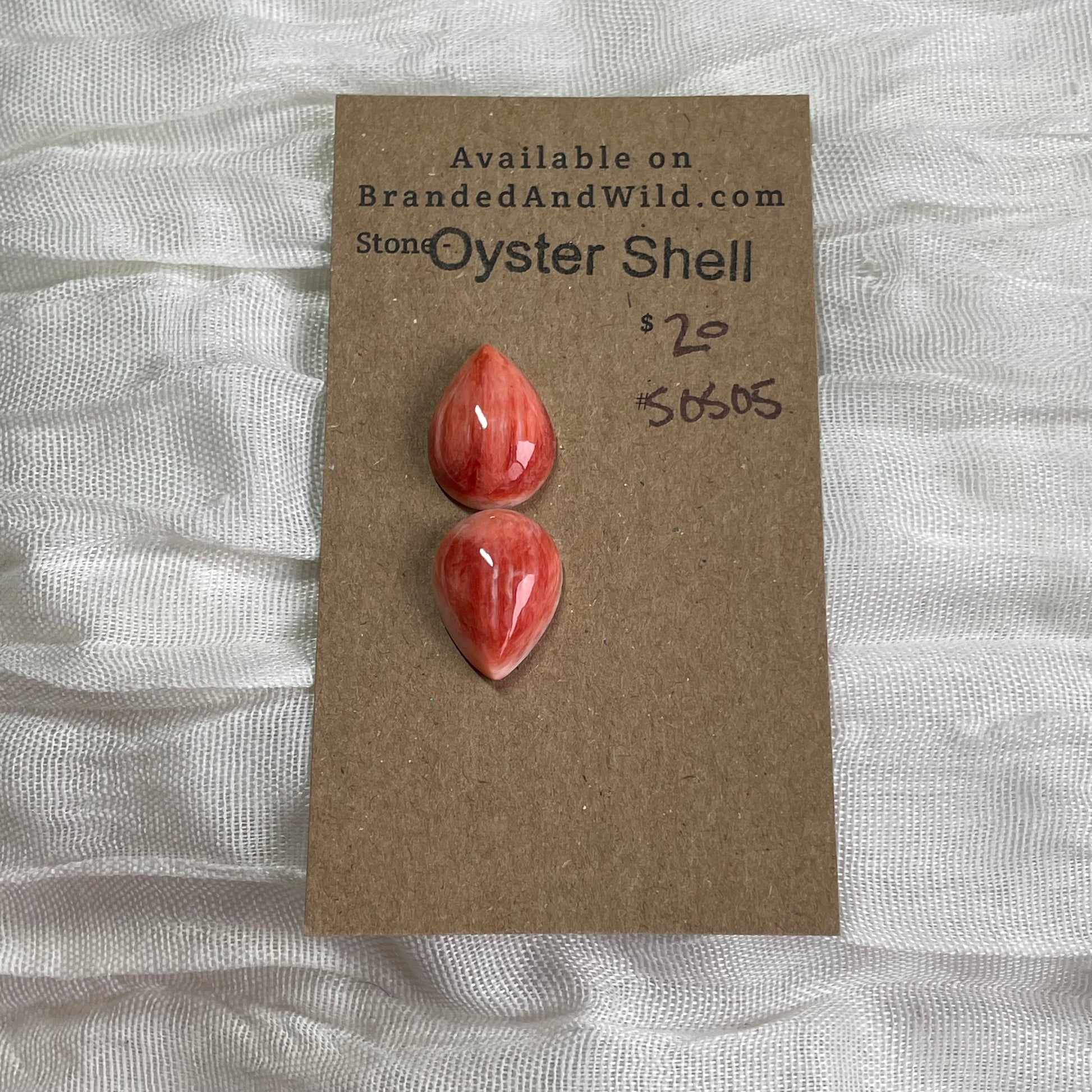 Oyster Shell Cabochon - S0S05 733BF308-3B3F-4793-96EC-0BA7B0FBF2DD Brandedandwild.com
