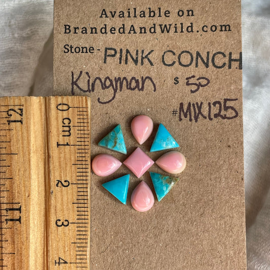 Pink Conch / Kingman Cabochon - MIX125