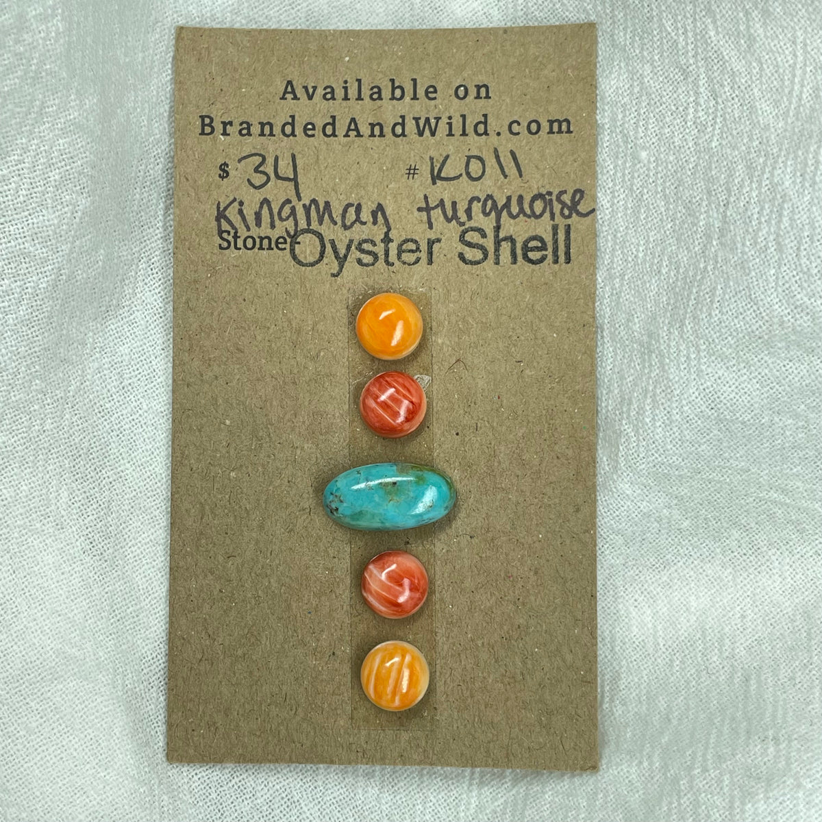 Oystershell - Kingman Turquoise Cabochon - K011 7364F2F1-EAFD-4512-99A3-E7042521935A Brandedandwild.com