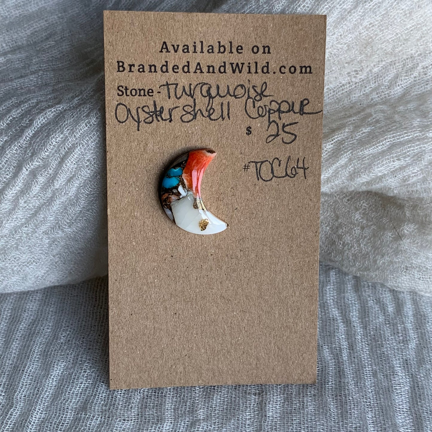 Turquoise, Oystershell, Copper Cabochon - TOC64