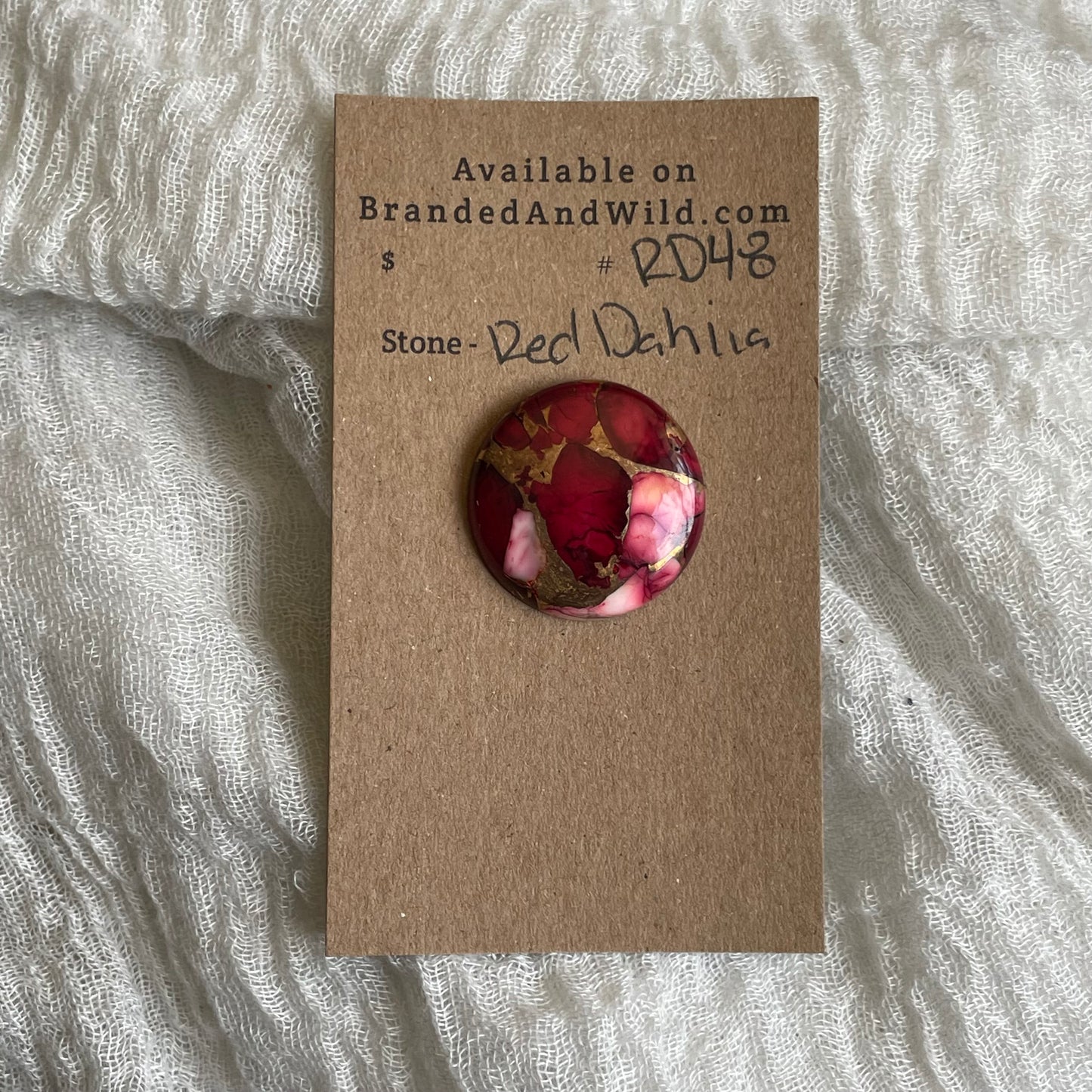 Red Dahlia Cabochon - RD48