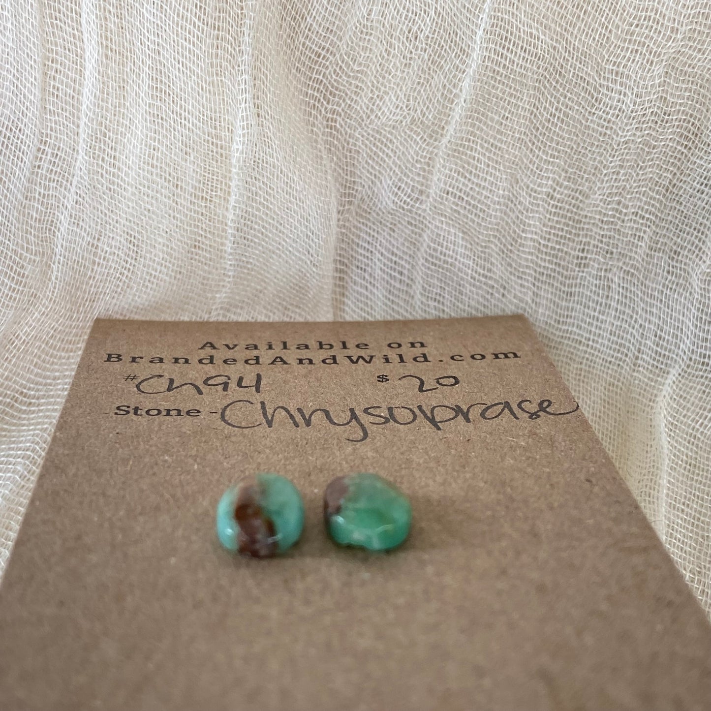 Chrysoprase Cabochon - Ch94 73AA3267-E2B0-4E3F-B75E-A63CFBDCDC42 Brandedandwild.com