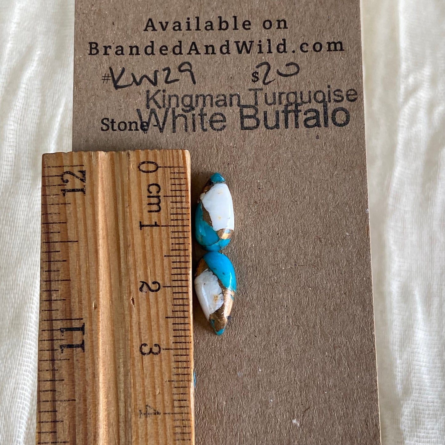 Kingman Turquoise, White Buffalo, Copper Cabochon - KW29