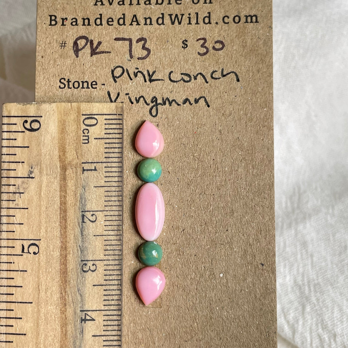 Pink Conch / Kingman Turquoise Cabochon - PK73