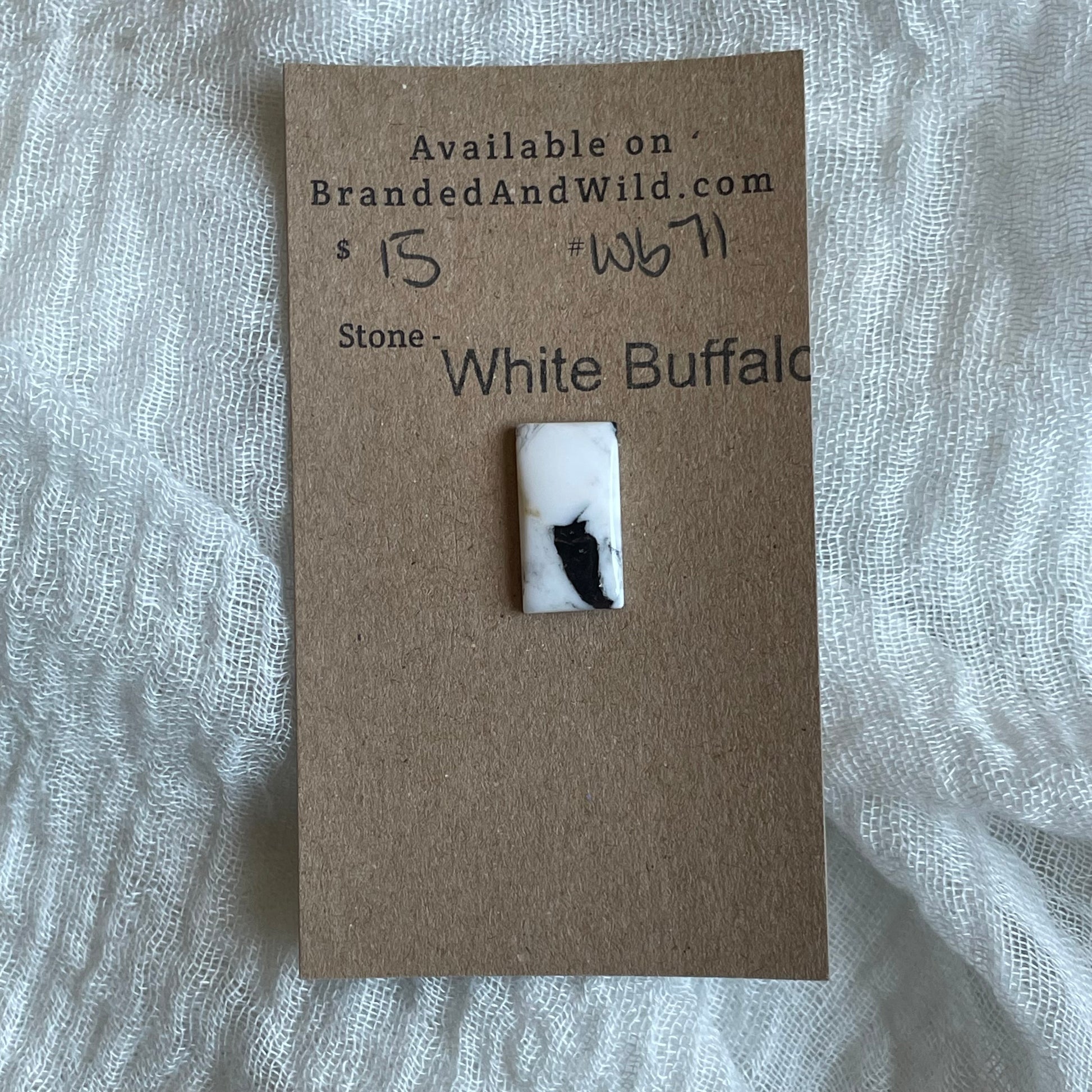 White Buffalo Cabochon - WB71 741F03CD-6891-497C-8CCE-DCF70AF5EF60 Brandedandwild.com