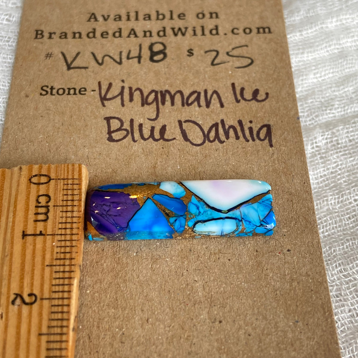 Kingman Ice Blue Dahlia Cabochon - KD48