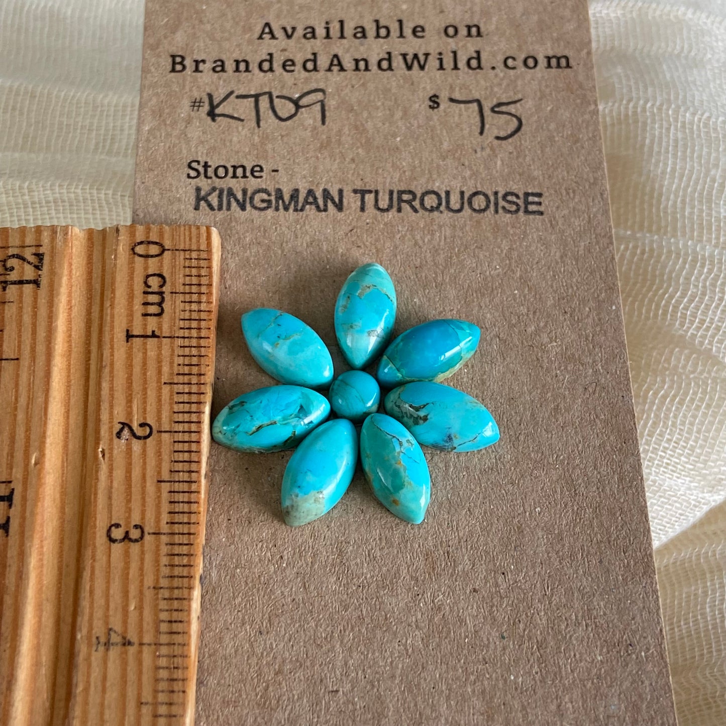 Kingman Turquoise Cabochon - KT09 7456F2B3-C6E7-472F-83CC-DD33EEC5DA66 Brandedandwild.com
