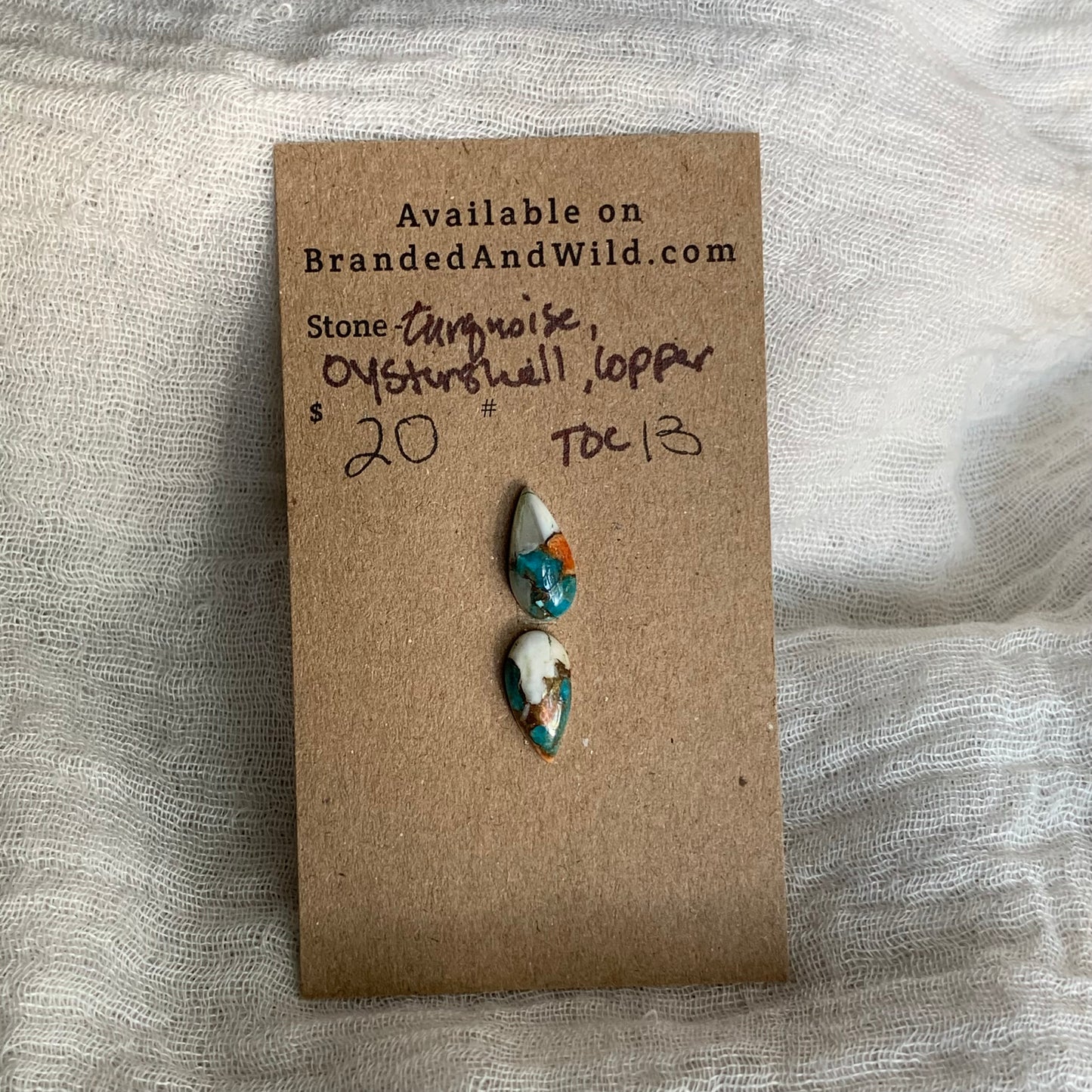 Turquoise, Oystershell, Copper Cabochon - TOC13