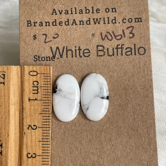 White Buffalo Cabochon - WB13 7484AE34-5335-43CC-99E5-0DBE2845243B Brandedandwild.com