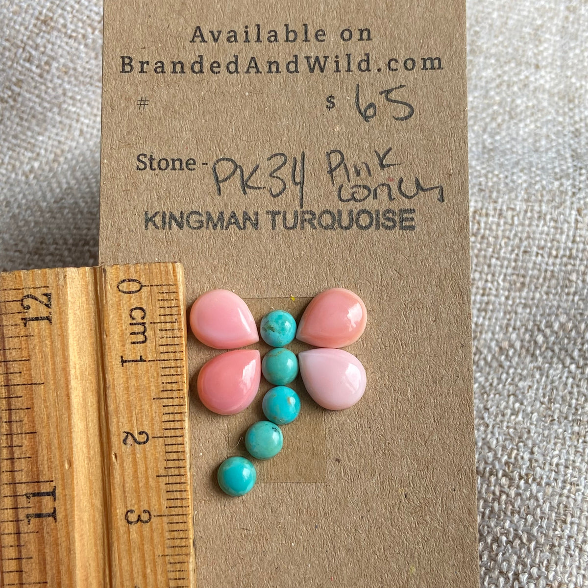 Pink Conch / Kingman Cabochon - PK34 748CC5A0-51B9-4236-BF7E-8EC9E8810C52 Brandedandwild.com