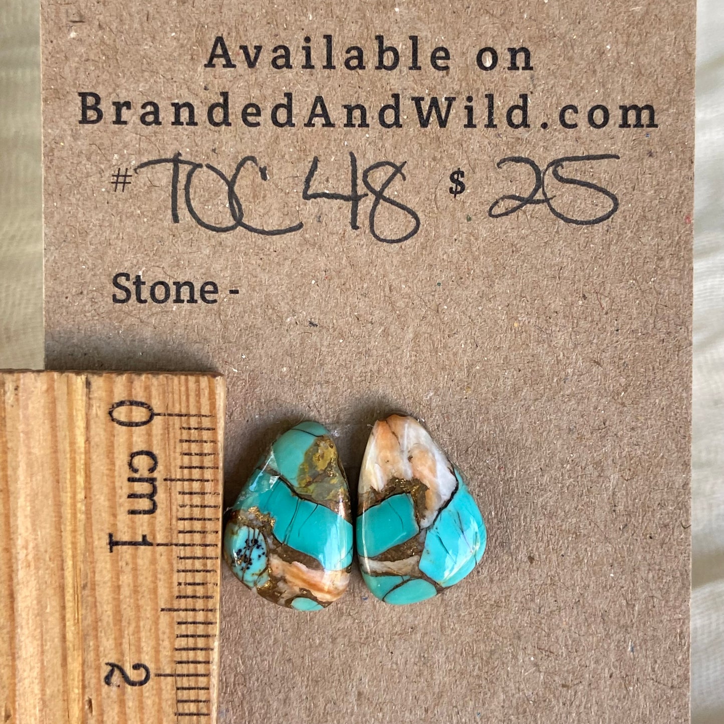 Turquoise, Oyster Shell, Copper Cabochon - TOC48 74D03EE6-2A38-41F3-8C5D-C6752DEA0AF6 Brandedandwild.com