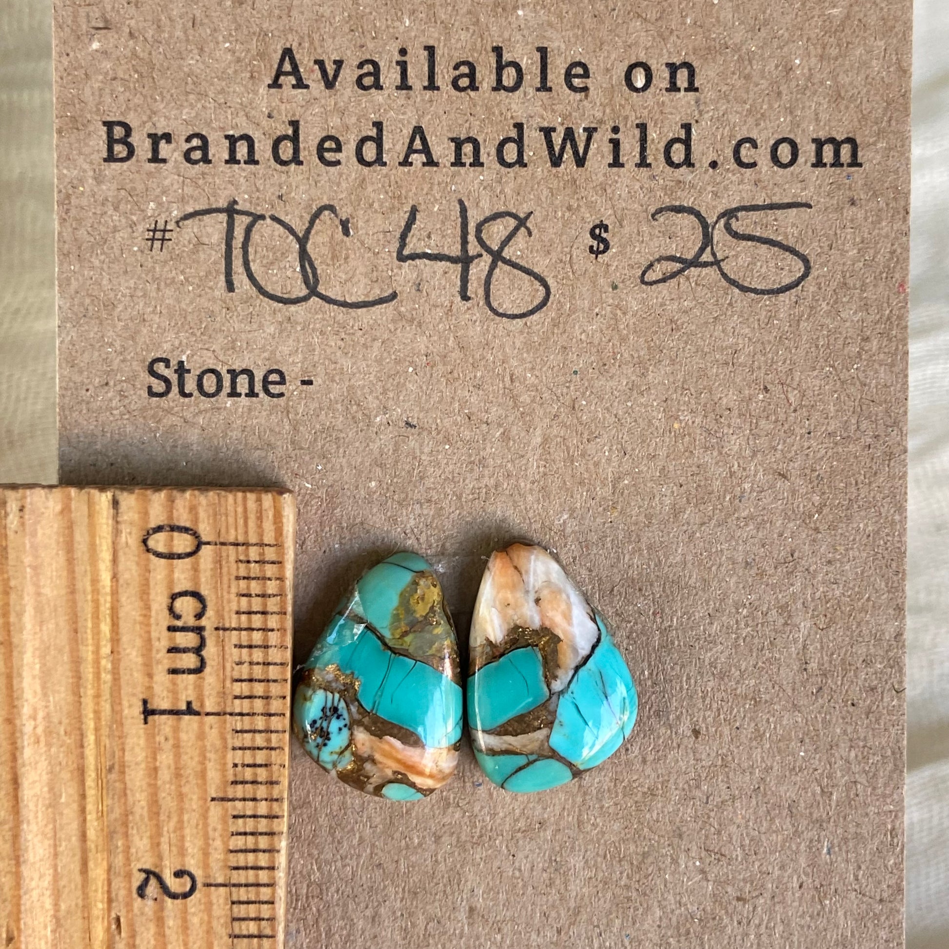Turquoise, Oyster Shell, Copper Cabochon - TOC48 74D03EE6-2A38-41F3-8C5D-C6752DEA0AF6 Brandedandwild.com