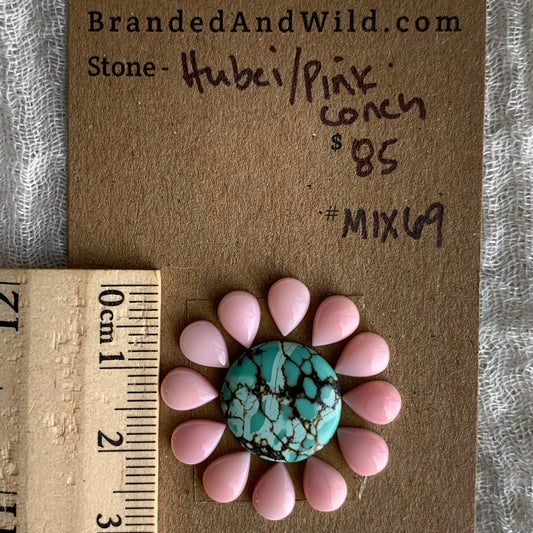 Pink Conch/Golden Hill Cabochon - MIX69