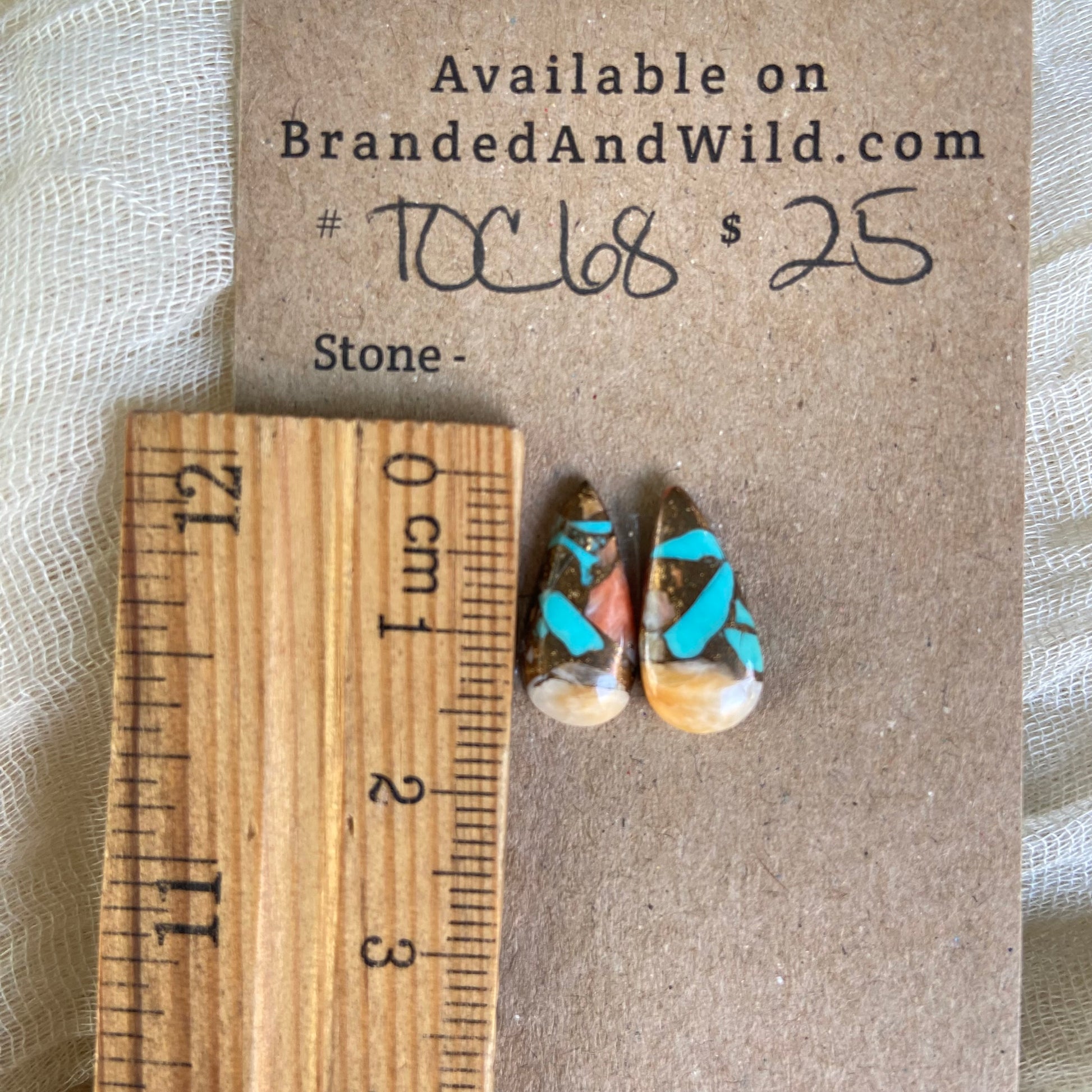 Turquoise, Oyster Shell, Copper Cabochon - TOC68 750ECB09-BB3D-4F05-A76A-6C7F3F755340 Brandedandwild.com