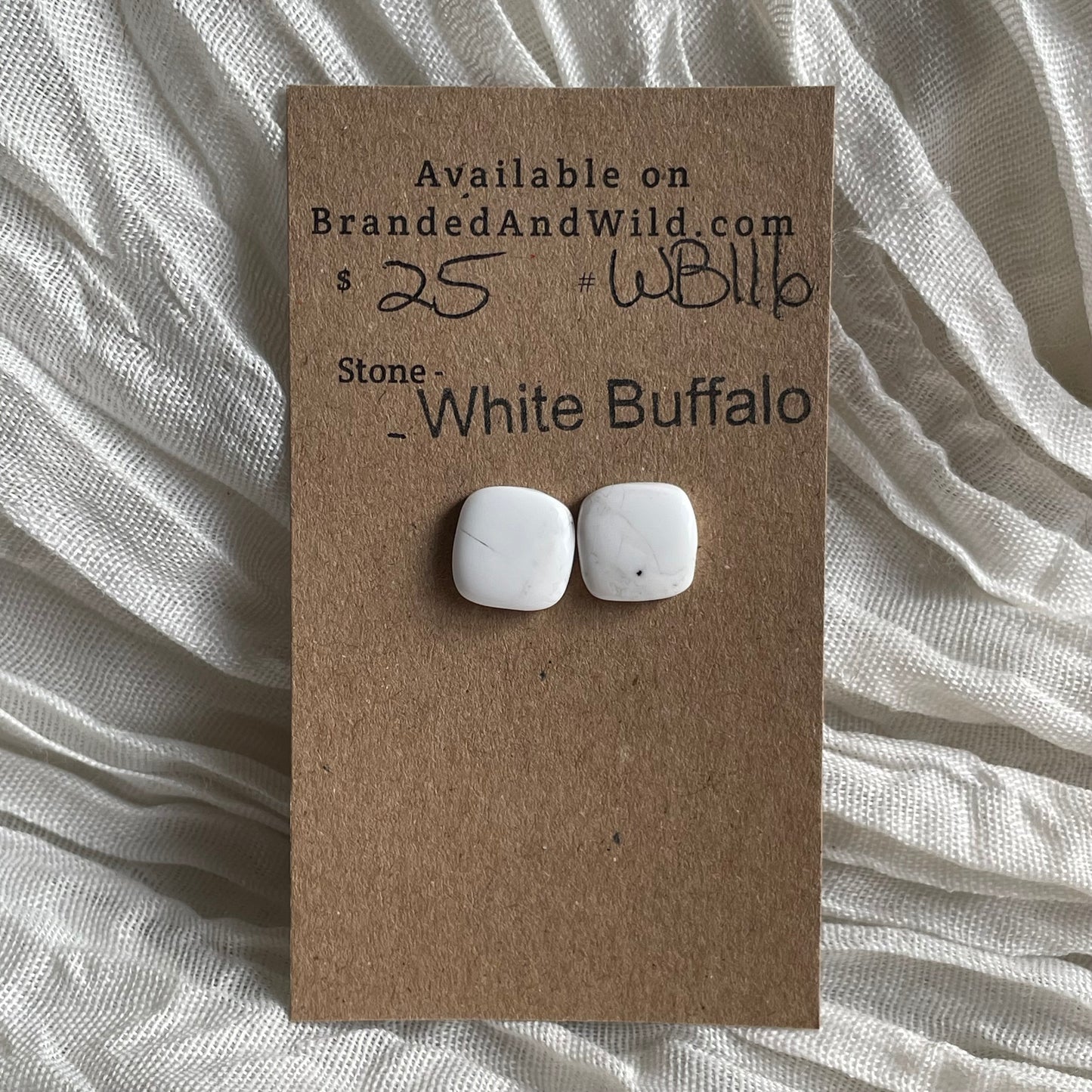 White Buffalo Cabochon - WB116 755CB7C8-F1DA-4365-9210-9D646C153A44 Brandedandwild.com