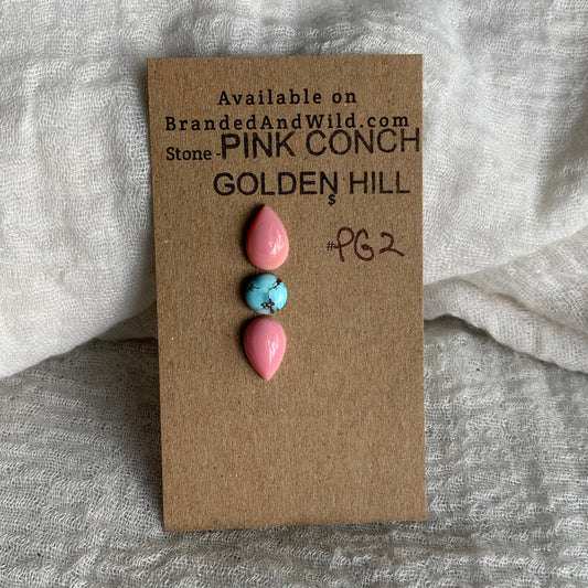 Pink Conch/Golden Hill Cabochon - PG2