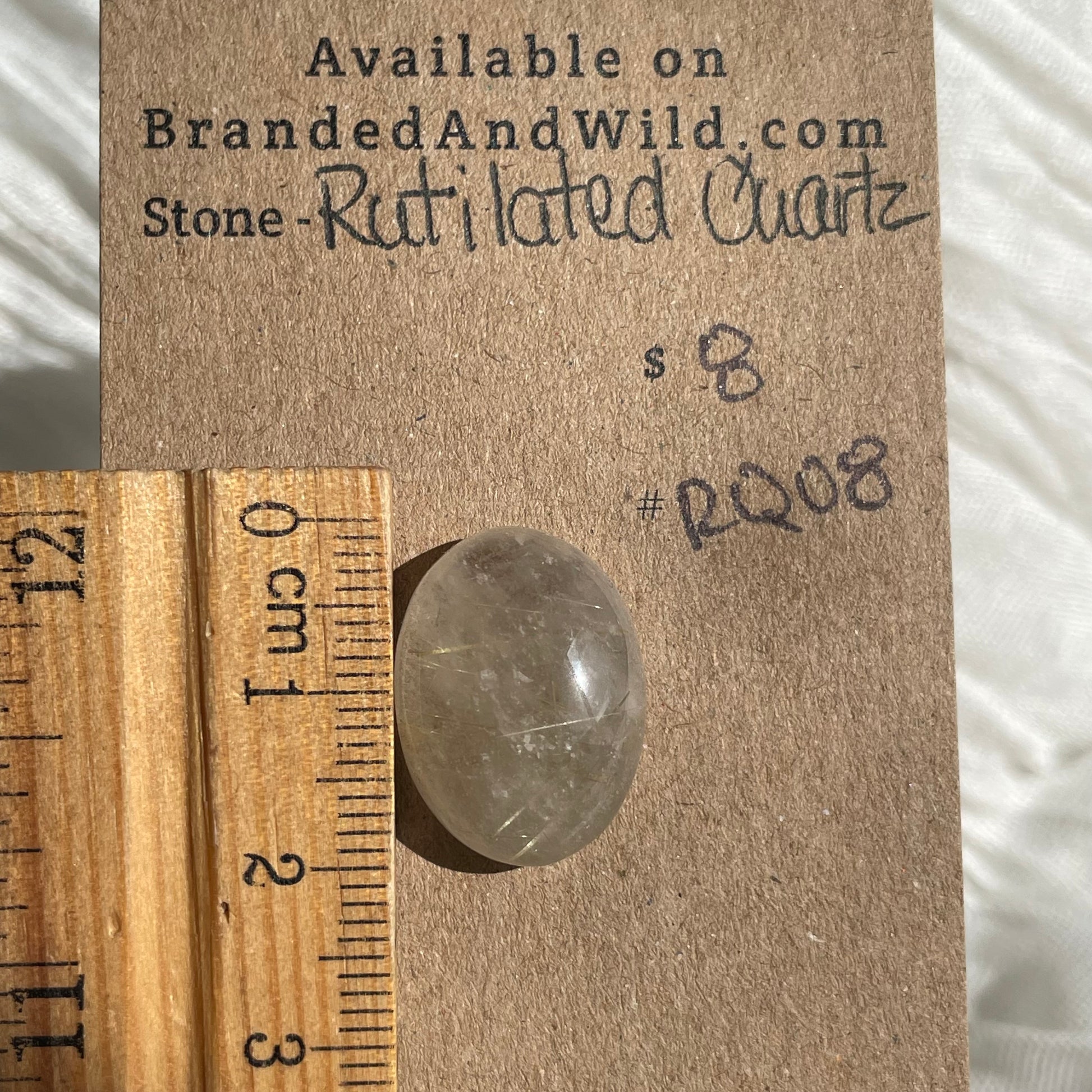 Rutilated Quartz Cabochon - RQ08 75C98EF0-4BD3-436B-A83A-20358D7FCD4E Brandedandwild.com