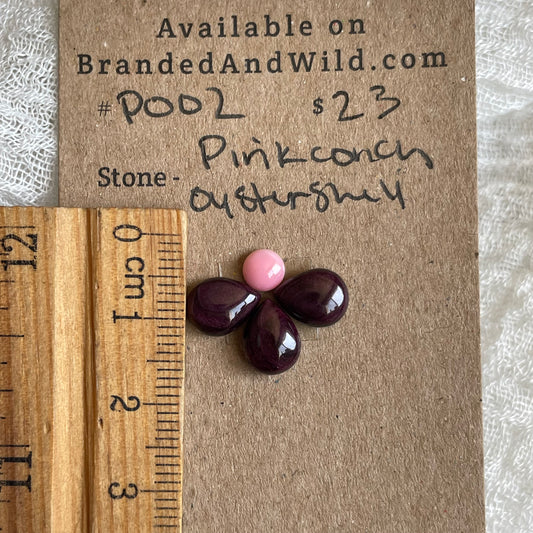 Pink Conch / Oyster Shell Cabochon - P002 75E23DBC-1949-4CFF-B051-55BDA0625877 Brandedandwild.com