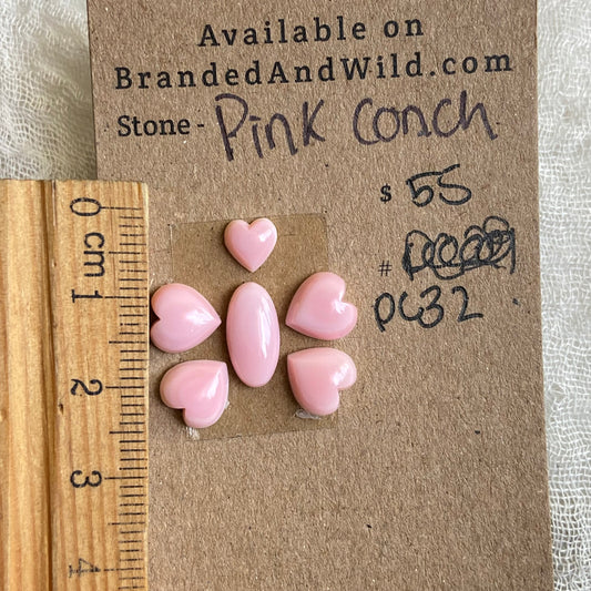 Pink Conch Cabochon - PC32 75E8F79F-DD7A-4A77-A117-DB9930AB2184 Brandedandwild.com