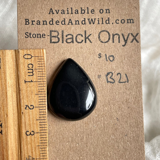 Black Onyx - Cabochon - B21 76216F52-6AD9-4550-8DAD-ACB9E2894CEB Brandedandwild.com