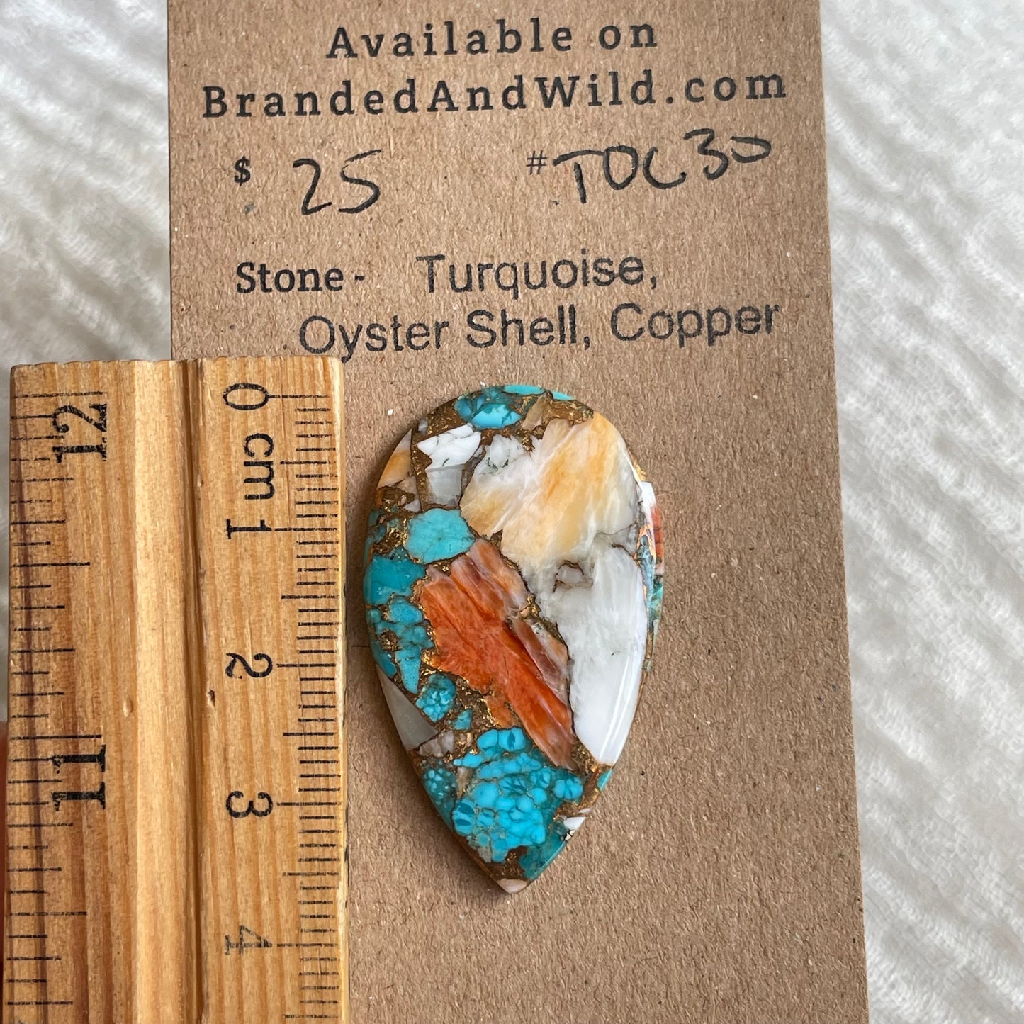 Turquoise, Oystershell, Copper Cabochon - TOC30 767FD24D-7491-45BB-92A4-38E435F10C56 Brandedandwild.com