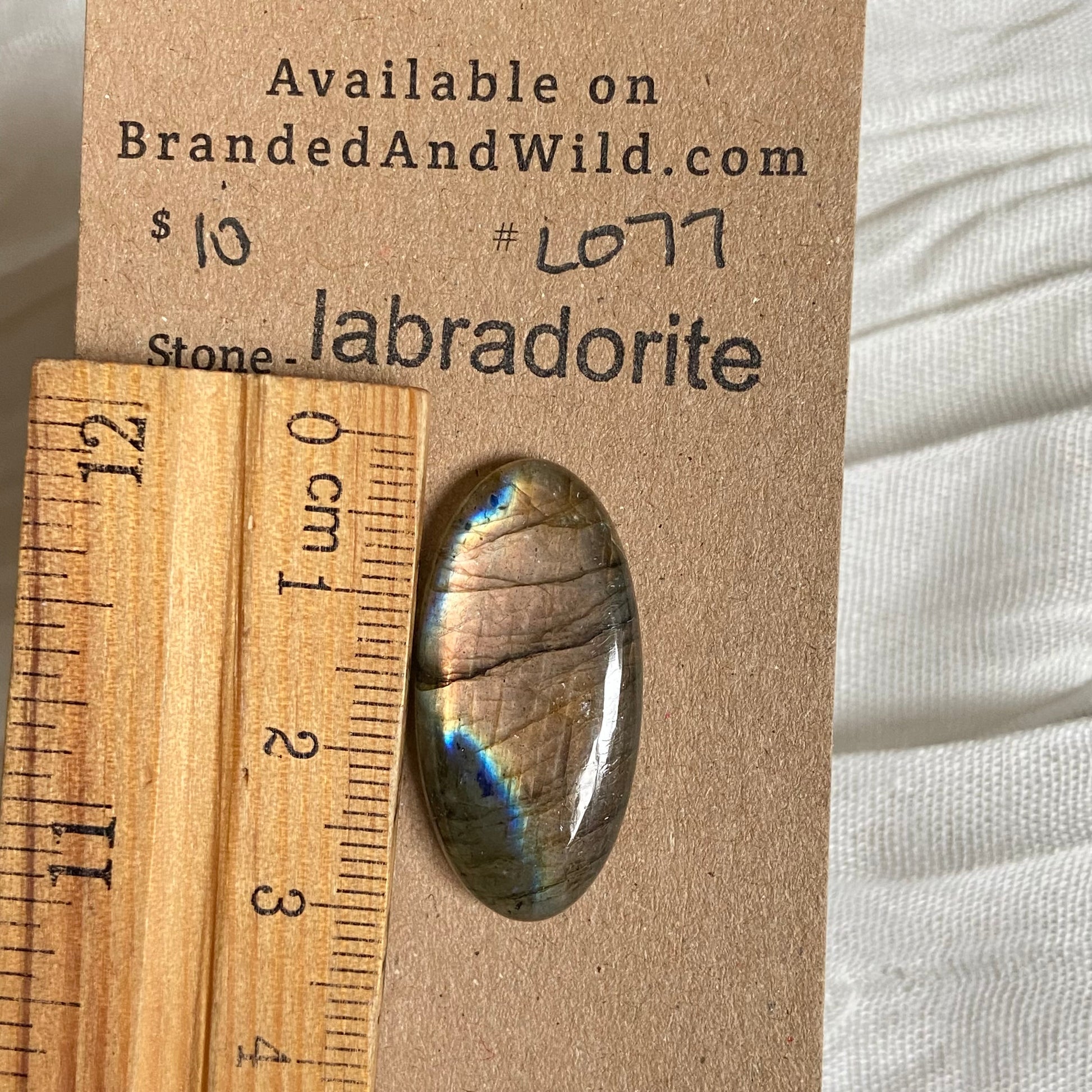 Labradorite Cabochon - L077 76AB2351-CFAA-4063-A3FB-7D8CA289BF61 Brandedandwild.com