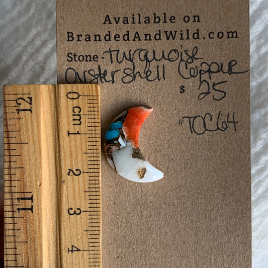 Turquoise, Oystershell, Copper Cabochon - TOC64