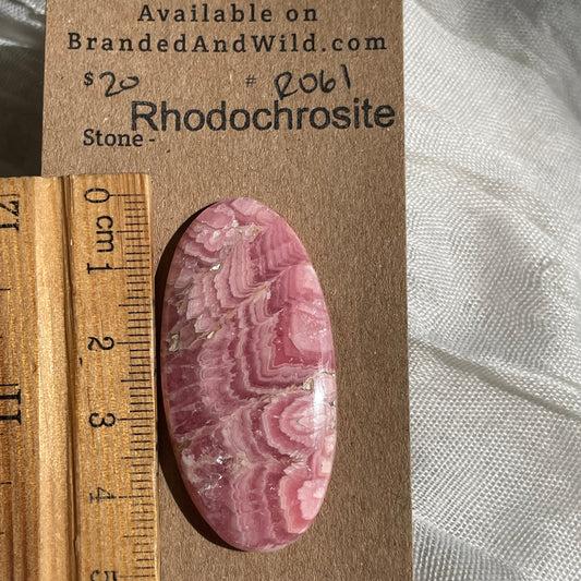 Rhodochrosite Cabochon - R061 7787B264-A18F-4DFA-9DA8-3B65EF93EB06 Brandedandwild.com