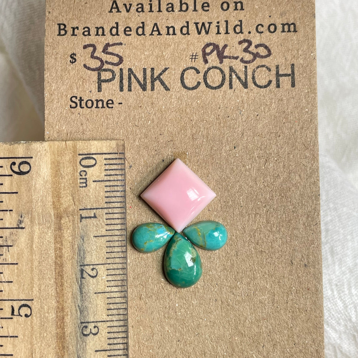 Pink Conch / Kingman Turquoise Cabochon - PK30