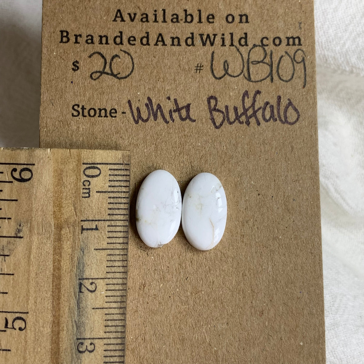 White Buffalo Cabochon - WB109 77DDDA01-6B77-435F-B07B-134A6EAEFDD7 Brandedandwild.com
