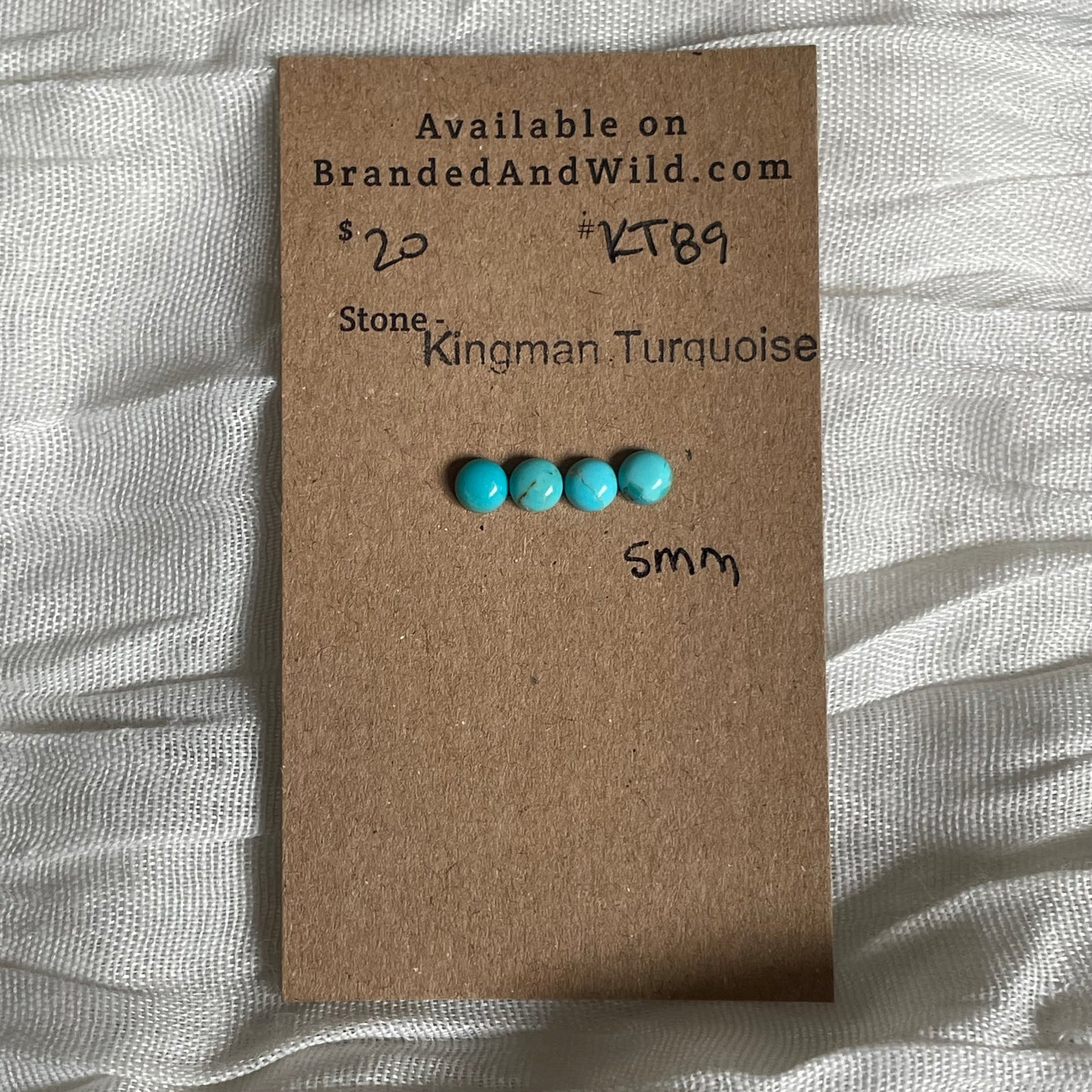 Kingman Turquoise Cabochon - KT89 77EA9E0A-4F0C-4ED0-AAFA-AF108F554B21 Brandedandwild.com
