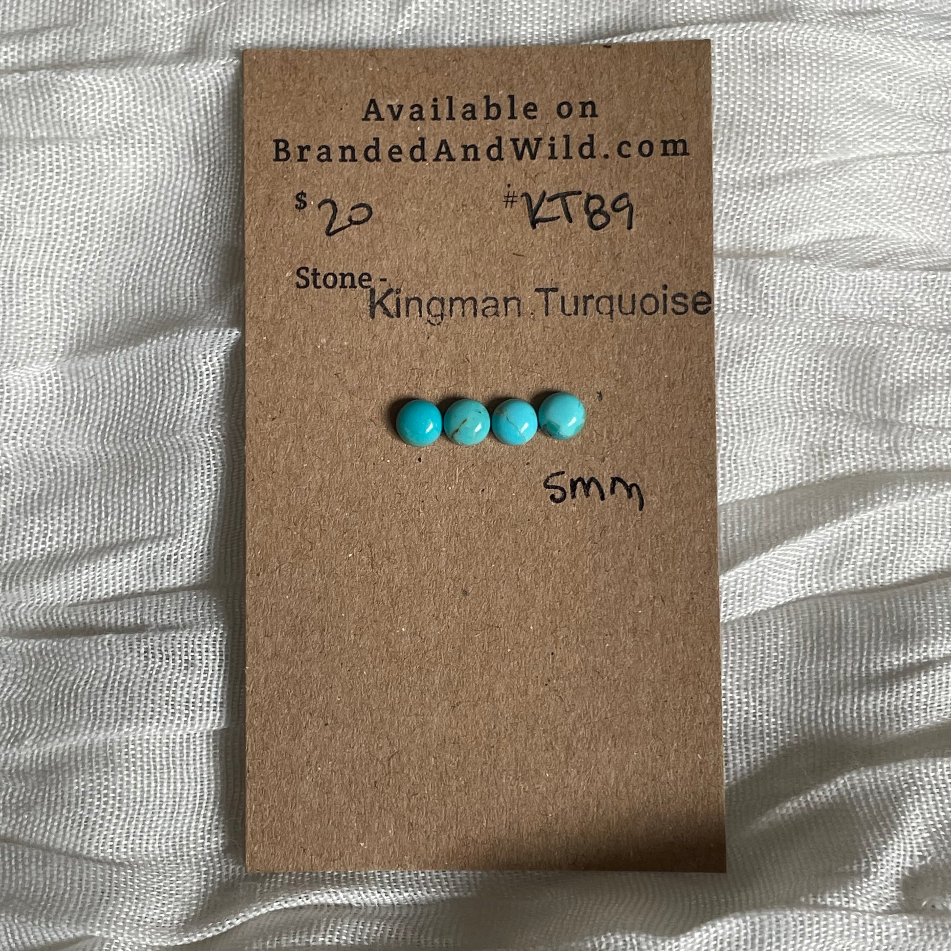 Kingman Turquoise Cabochon - KT89 77EA9E0A-4F0C-4ED0-AAFA-AF108F554B21 Brandedandwild.com