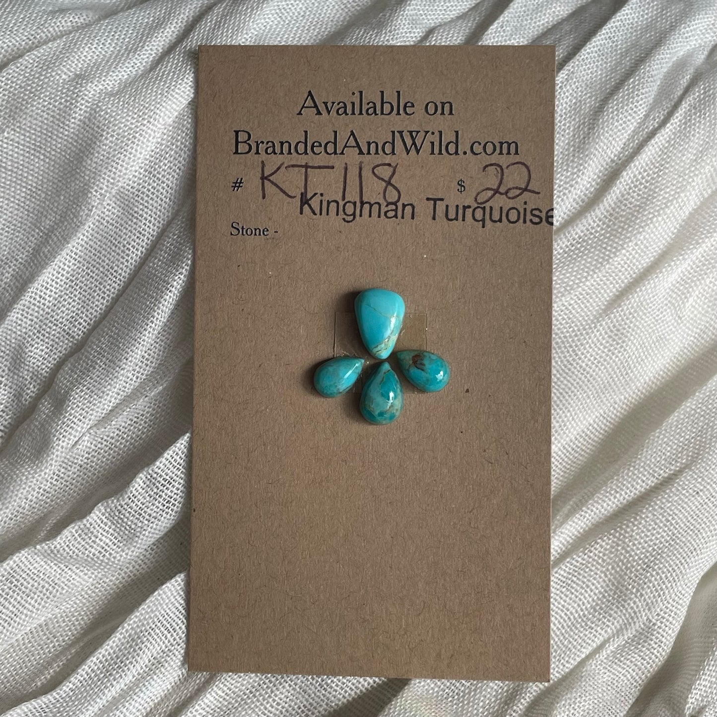 Kingman Turquoise Cabochon - KT118 7803D794-ADFE-4813-A1AE-DA682DAC23B2 Brandedandwild.com