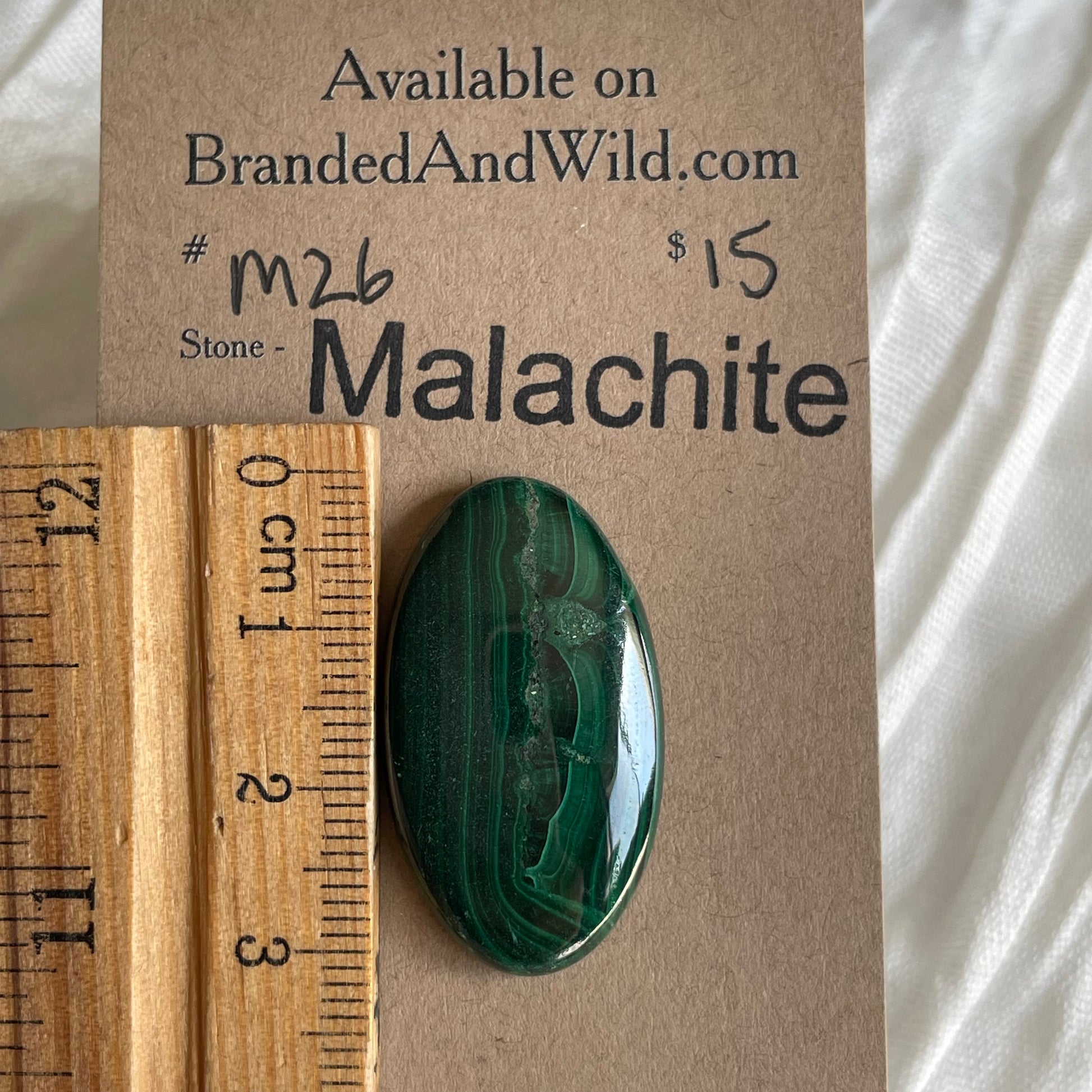 Malachite Cabochon - M26 7814D136-6620-4F83-AA7F-F202F4C14E09 Brandedandwild.com