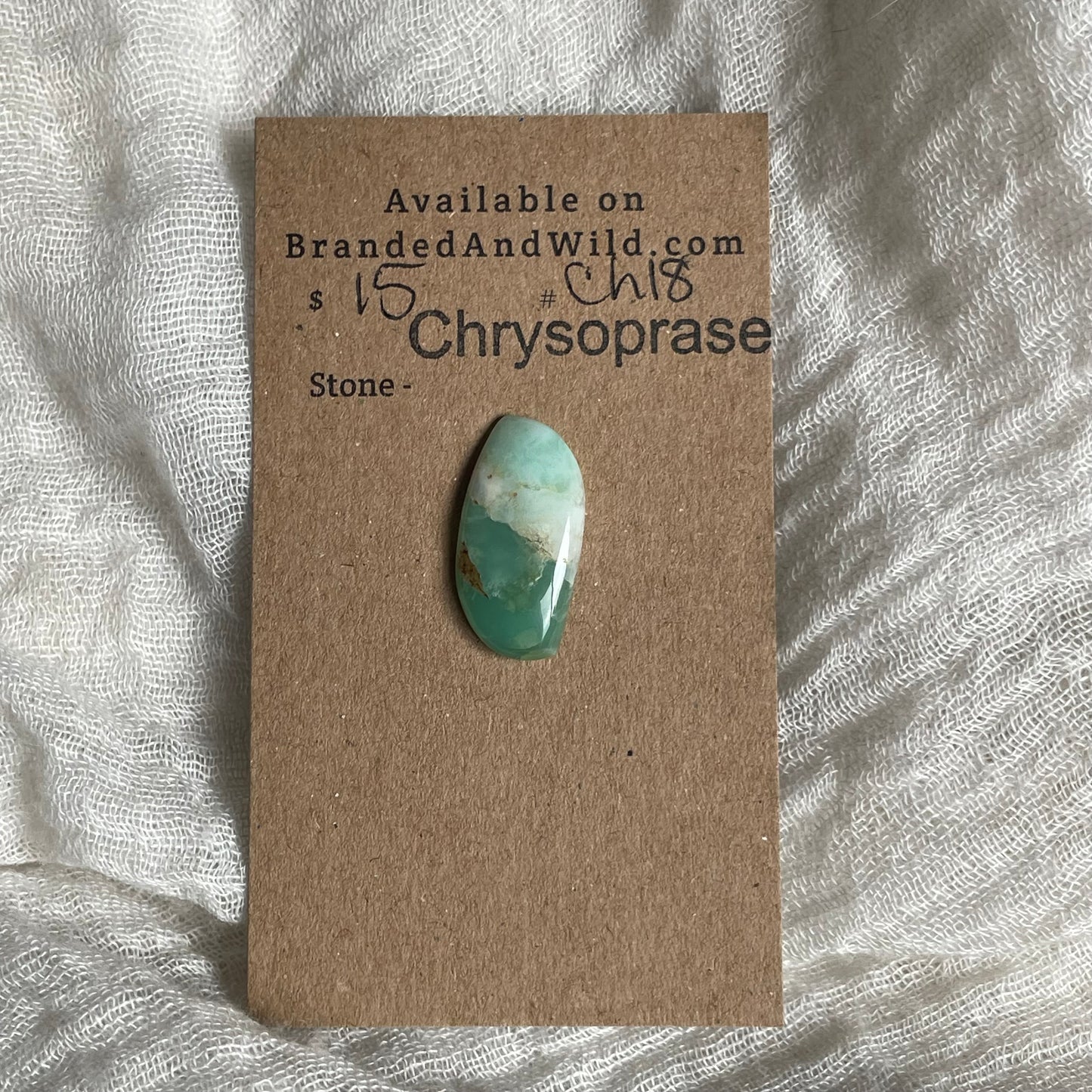 Chrysoprase Cabochon - Ch18 781594C1-139E-4086-937B-B1A7AE7EC6E8 Brandedandwild.com