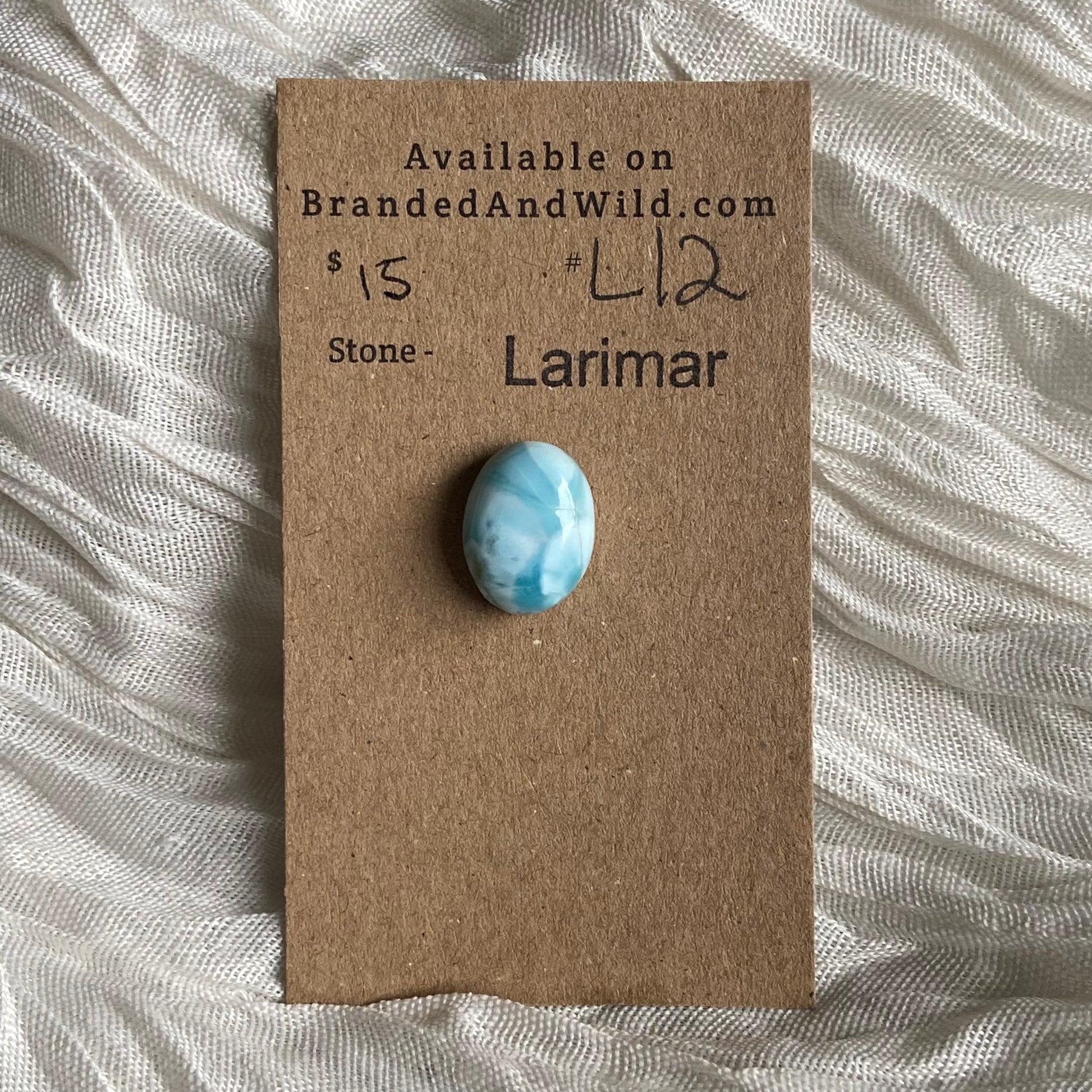 Larimar Cabochon - L12 783E2F2C-3264-42F5-83BE-056BBA4B57C9 Brandedandwild.com