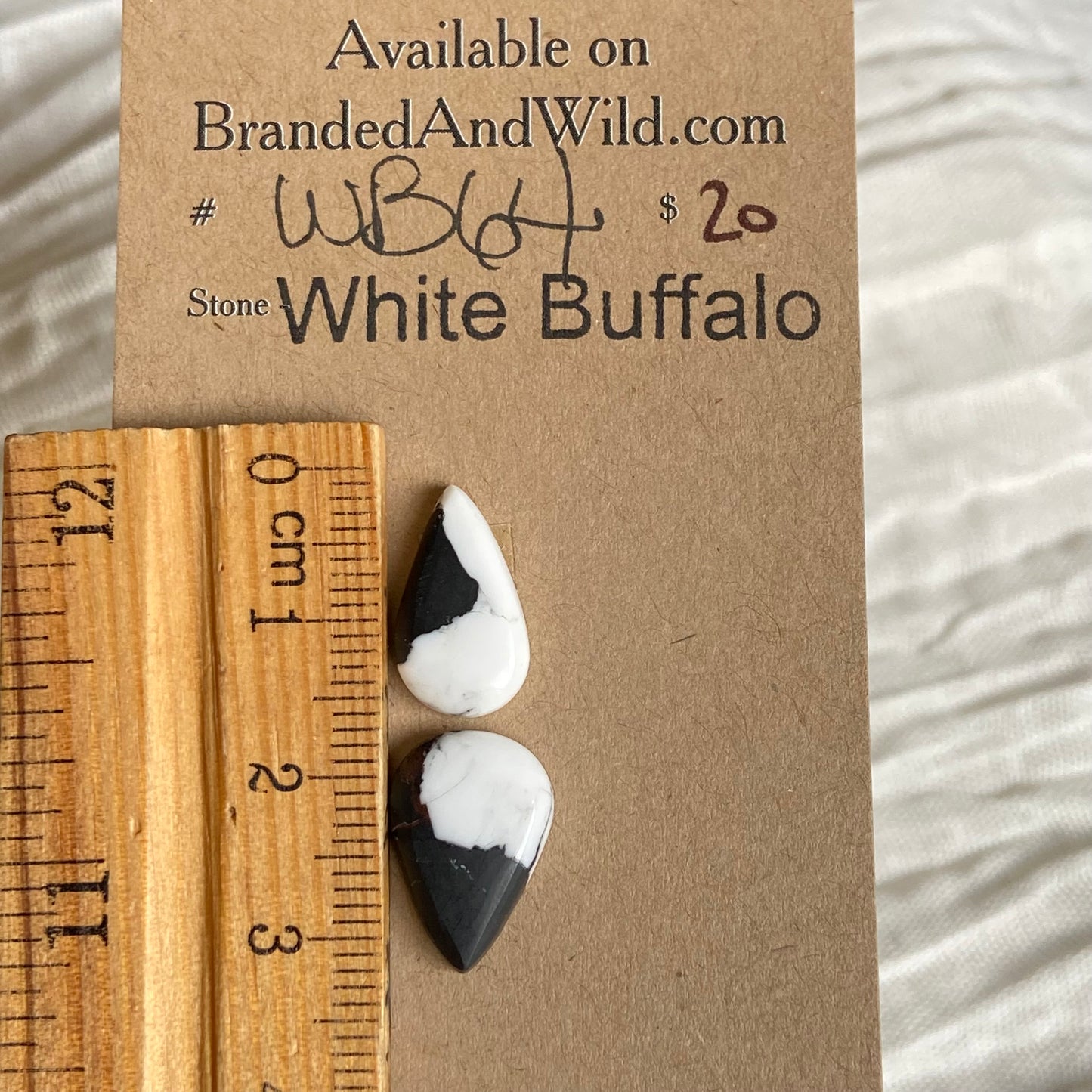 White Buffalo Cabochon - WB64 78414C58-C491-4850-8402-005B210F9841 Brandedandwild.com