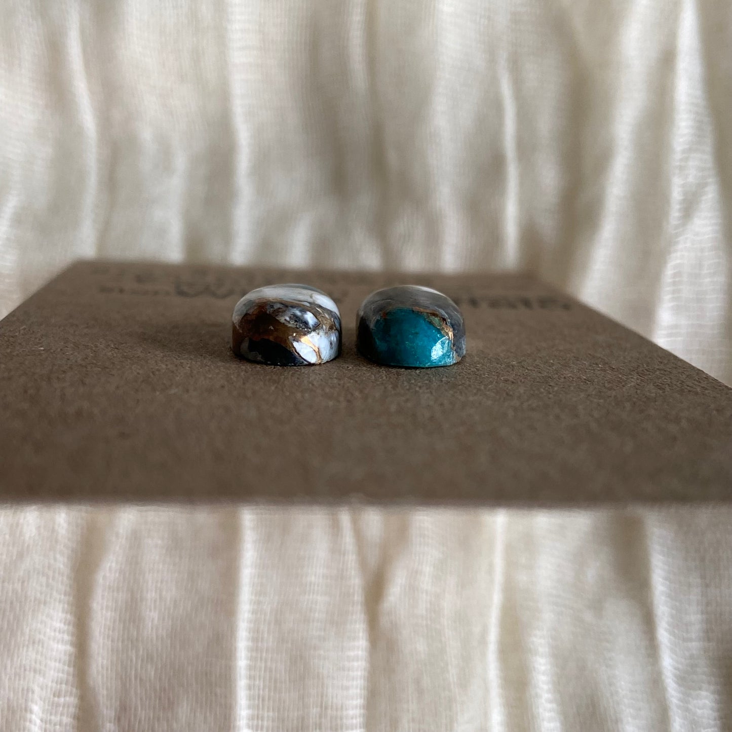 Kingman Turquoise, White Buffalo, Copper Cabochon - KW14