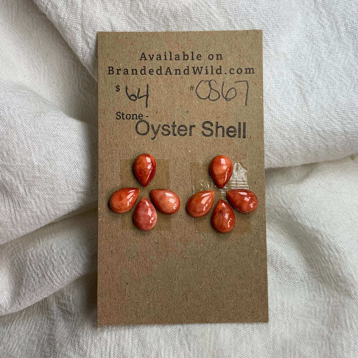 Oyster Shell Cabochon - OS67 7856A2A2-75B3-4379-B1F8-0FEE0312BBFD Brandedandwild.com